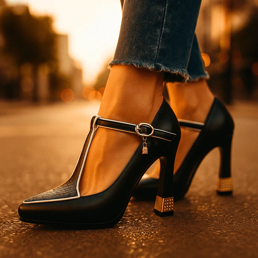 Chaussures À Bride En T Homme | Talon Carré