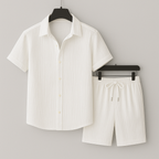 Ensemble homme été décontracté deux pièces t-shirt et short à cordon