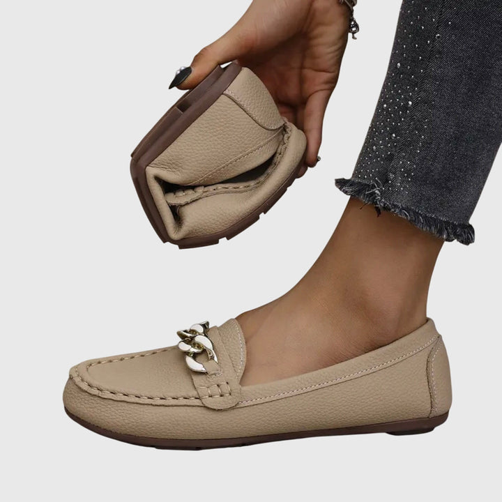 Mocassin femme à enfiler, vue de dessus
