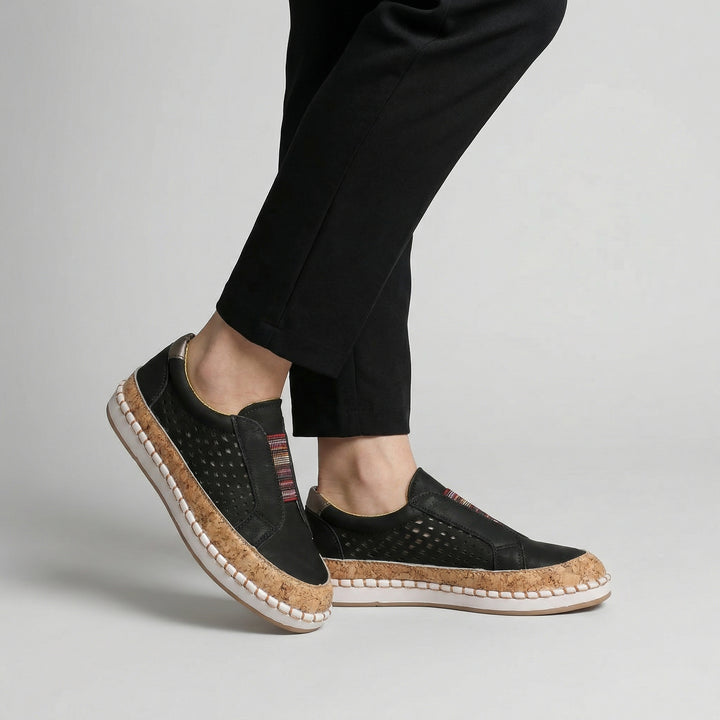 Chaussures femme slip on perforées | Marche