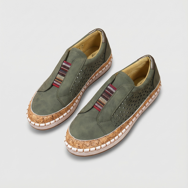 Chaussures femme slip on perforées | Marche