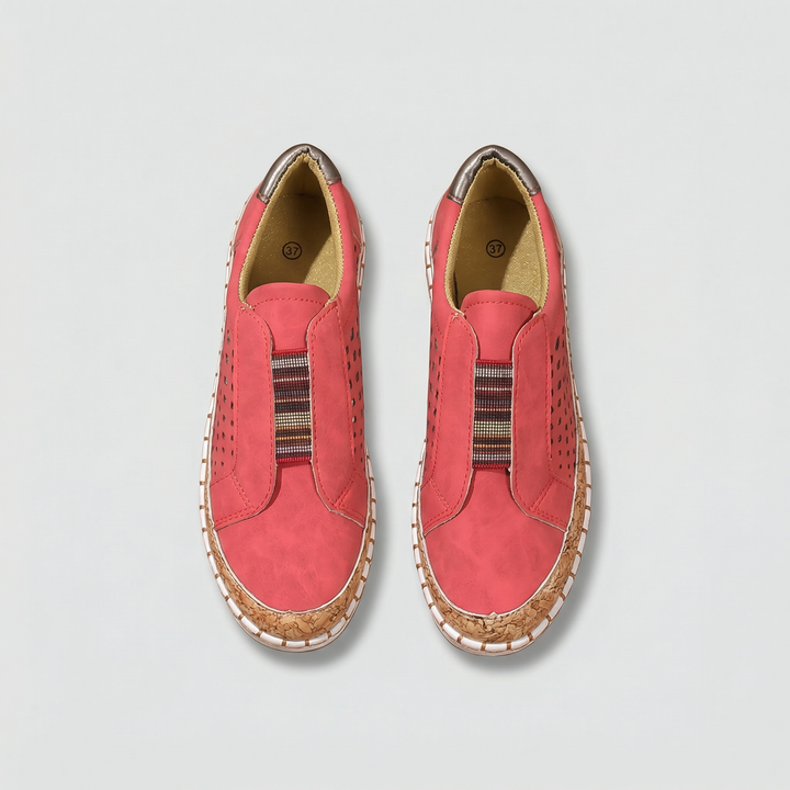 Chaussures femme slip on perforées | Marche
