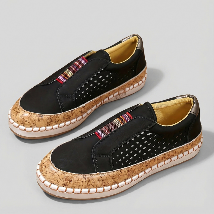 Chaussures femme slip on perforées | Marche