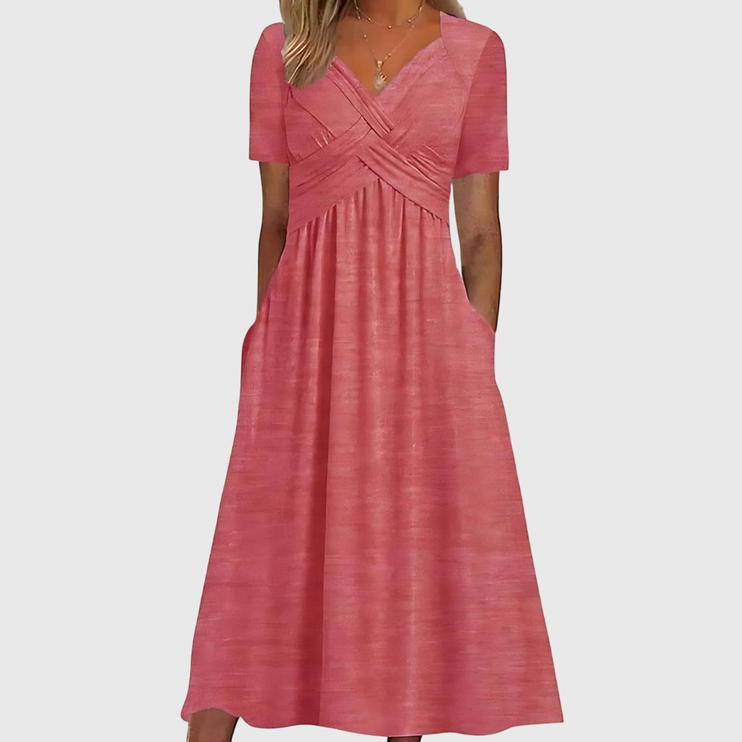 Robe midi femme noire, vue de face
