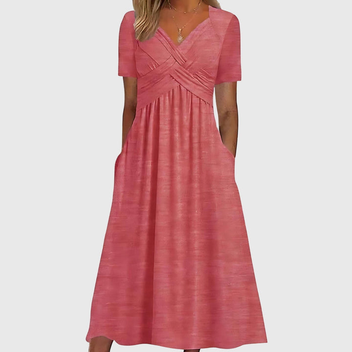 Robe midi femme noire, vue de face