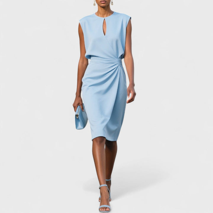 Robe Femme Drapée Sans Manches | Midi 1