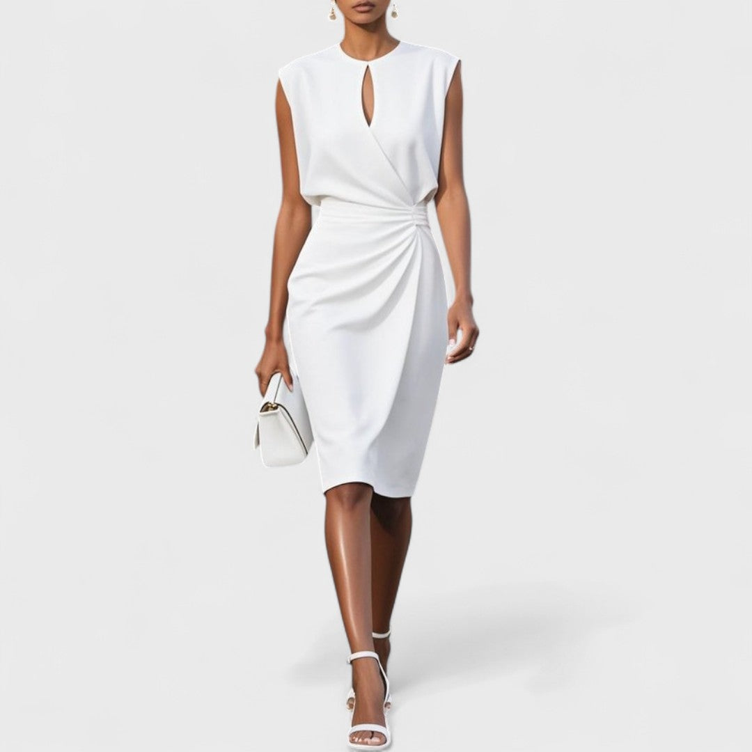 Robe Femme Drapée Sans Manches | Midi 2