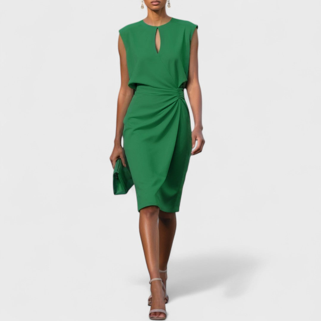 Robe Femme Drapée Sans Manches | Midi 4