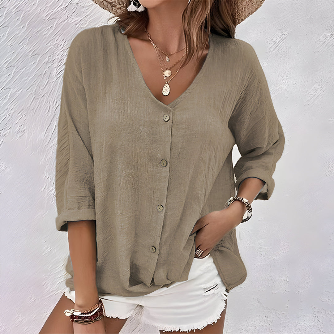 Blouse Col V Femme | Été