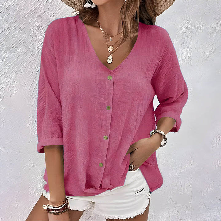 Blouse Col V Femme | Été