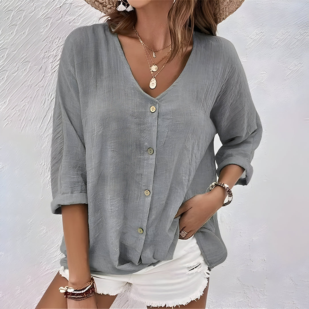 Blouse Col V Femme | Été