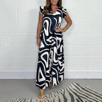 Robe Imprimée Col V Femme | Maxi
