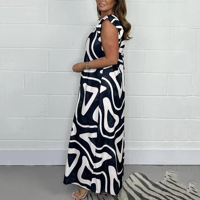 Robe Imprimée Col V Femme | Maxi