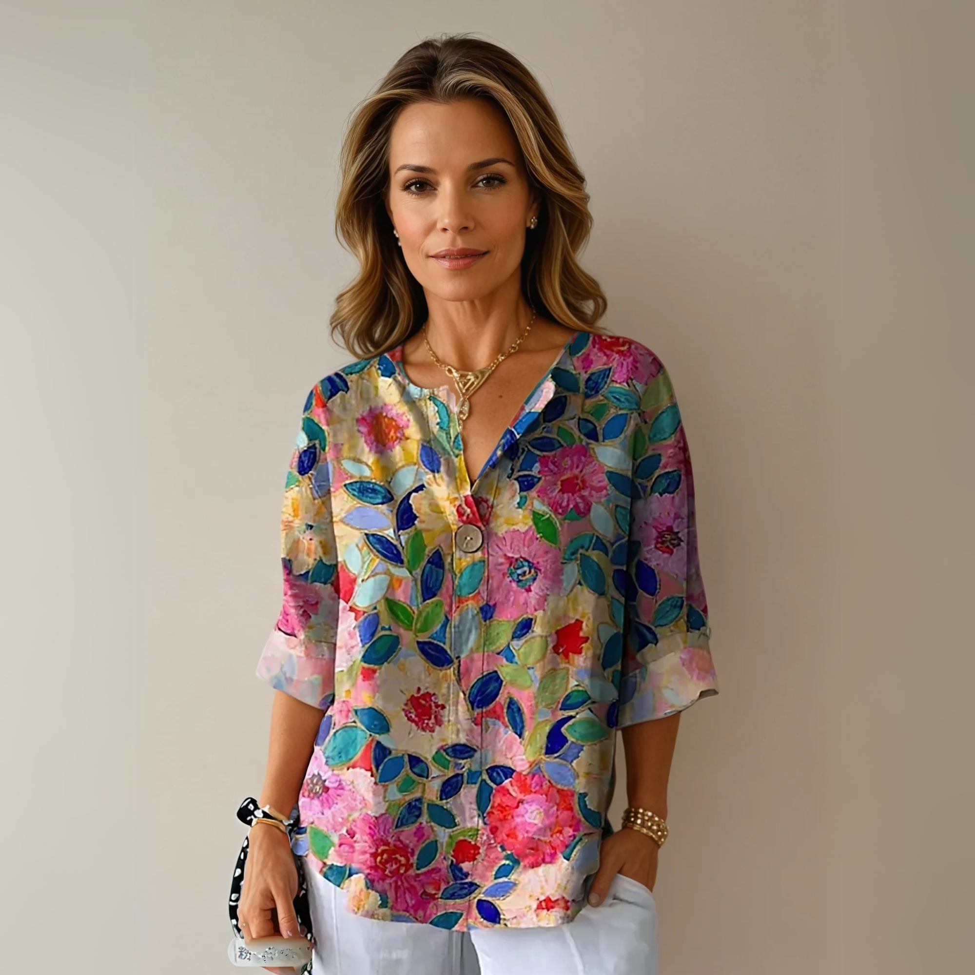 Blouse Florale Boutonnée Femme | Été