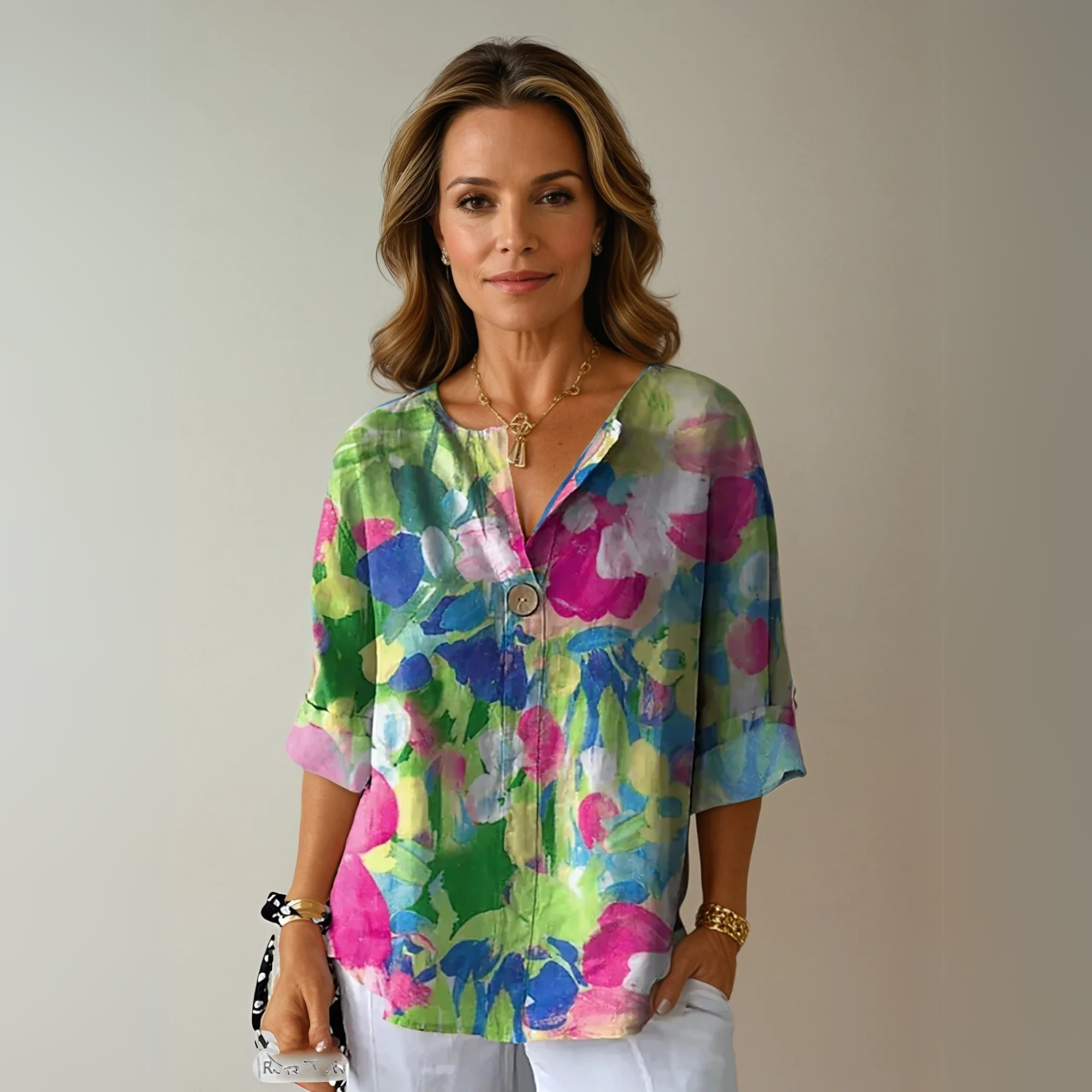 Blouse Florale Boutonnée Femme | Été